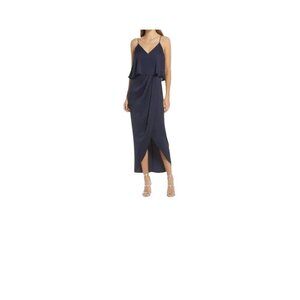 Shona Joy Woman’s Luxe Cocktail Frill Dress Sapphire SZ‎ 2
